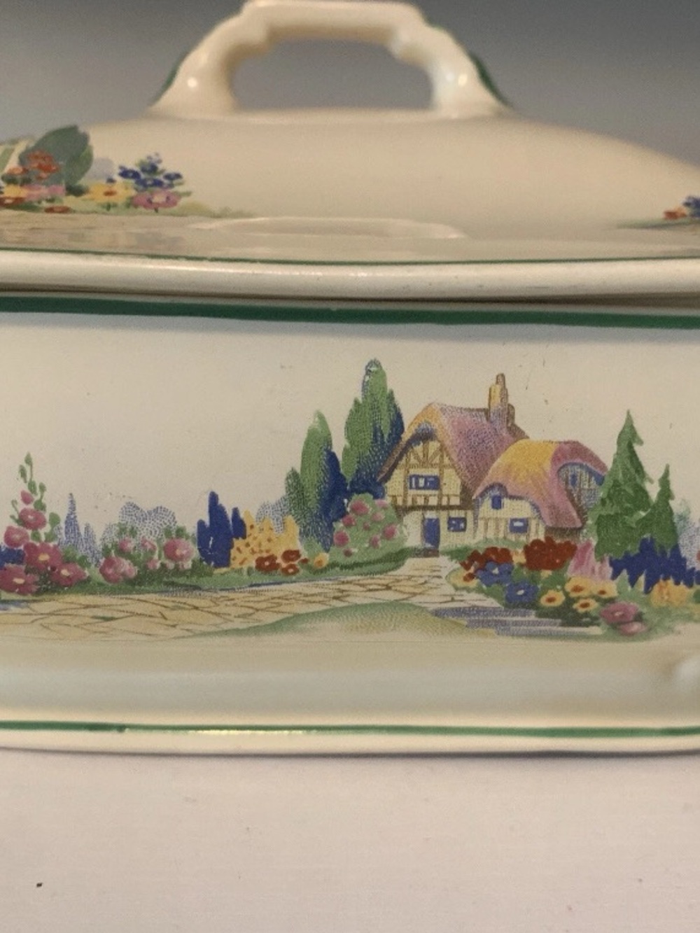 Rare Homer Laughlin English Garden Casserole Dish w/Lid C-4 Century Shape - Picture 8 of 16